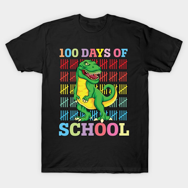 T-rex 100 Days Of School T-Shirt by little.tunny